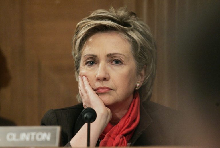 Then-Sen. Hillary Clinton, D-N.Y., listens to witness testimony at the Senate Democratic Policy Committee Hearing regarding Iraq Monday, Sept. 25, 2006 on Capitol Hill in Washington. (AP Photo/Charles Dharapak)