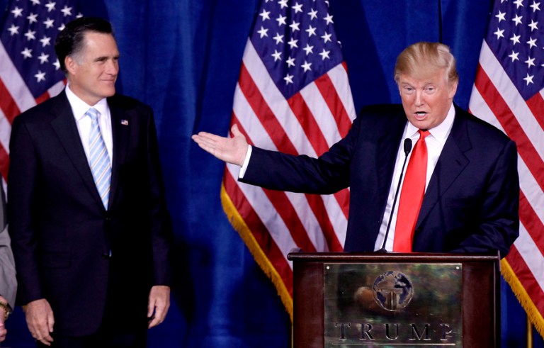 "It's my honor -- real honor, and privilege to endorse Mitt Romney ... Mitt is tough. He's smart. He's sharp. He's not going to allow bad things to continue to happen to this country that we all love," Trump said just four years ago while offering up his support for the former Massachusetts governor. 