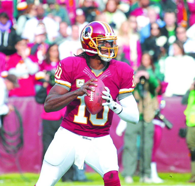 Jennifer Milbrett/The Washington Examiner
Robert Griffin III threw four touchdown passes as the Redskins ended a three-game losing streak by beating the Eagles on Sunday.
