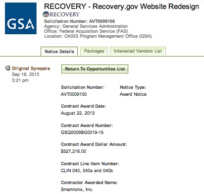 Federal Government Sinks Another $527K Into Recovery.gov Website Redesign