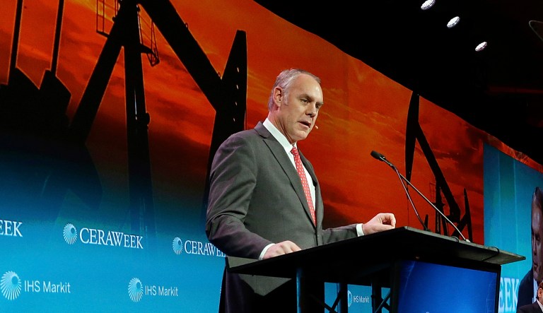 Interior Secretary Ryan Zinke partnered Wednesday with a bipartisan group of lawmakers to create a fund, which would hold up to $18 billion, that would be paid for by new leases for energy development on onshore and offshore federal lands.It also would finance schools under the Bureau of Indian Education. (Michael Wyke/Houston Chronicle via AP)