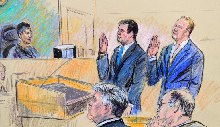 Manafort was indicted by a federal grand jury on Monday on 12 charges along with his longtime associate Rick Gates. (Dana Verkouteren via AP)