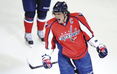 Nick Wass/AP
Alex Ovechkin had a goal and an assist in Tuesday's win, helping the Caps move into seventh place in the Eastern Conference.
