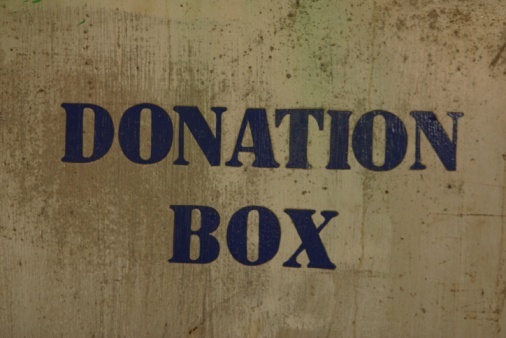 Donation box sign