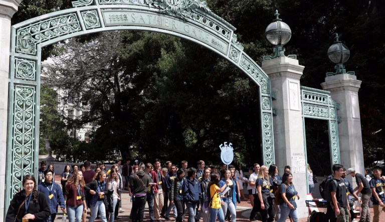 Students walk on the UC Berkeley campus Tuesday, Aug. 15, 2017, in Berkeley, Calif.