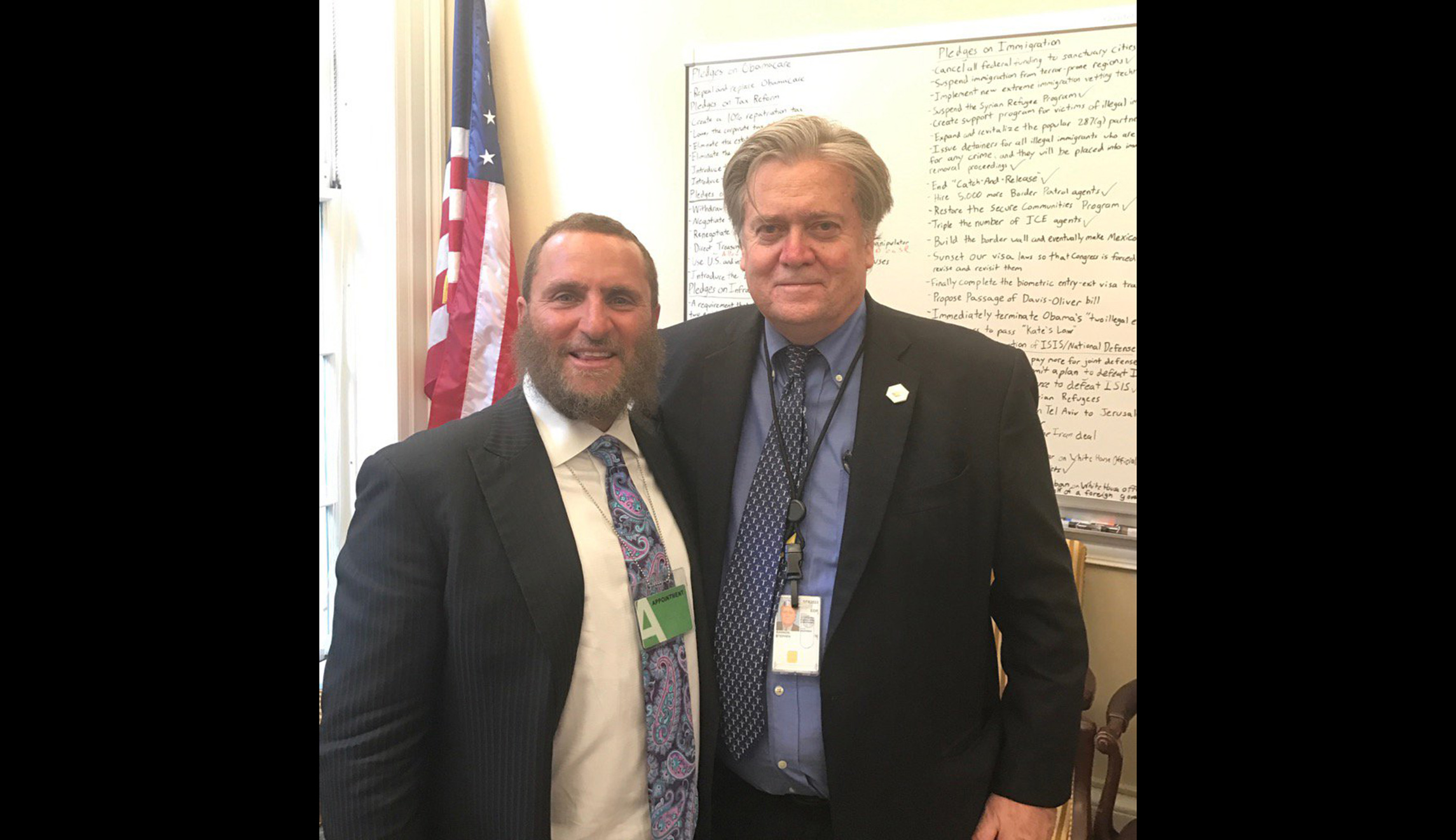 Steve Bannon’s whiteboard of Trump’s promises surfaces in photo