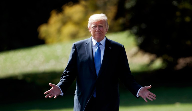 According to a copy of President Trump's New York driver's license, he is 6-foot-2, but in a September 2016 letter, Trump's longtime physician wrote that Trump's height was 6-foot-3 and that he weighed 236 pounds. The latter combination makes his body mass index 4 pounds short of 