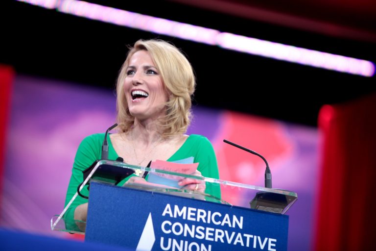 Talk radio host Laura Ingraham took a dig at conservative commentator Hugh Hewitt's radio show Friday. (Wikipedia/Gage Skidmore)