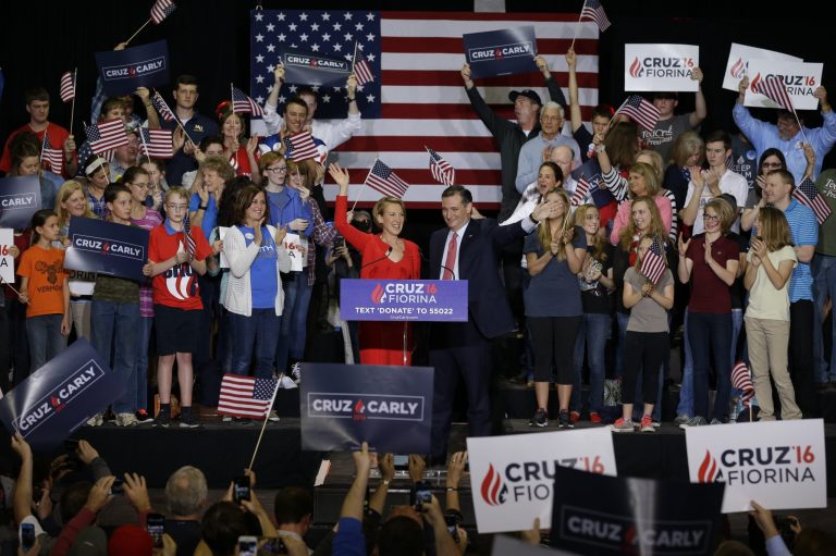 The unconventional announcement has already changed the subject from Trump's sweep of the East Coast. (AP Photo/Michael Conroy)