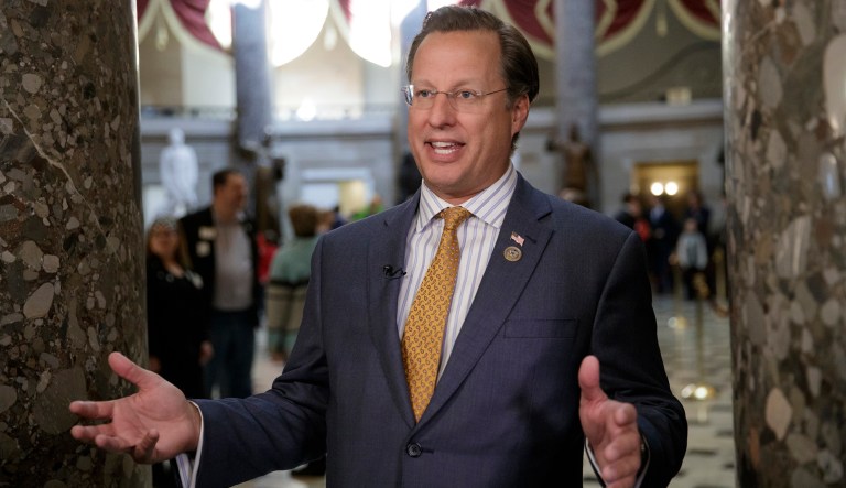 Rep. Dave Brat, R-Va., said that Alabama's runoff election shows that Senate Majority Leader Mitch McConnell is in trouble. (AP Photo/J. Scott Applewhite)