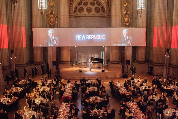 Former President Bill Clinton speaks on stage at the New Republic Centennial Gala at the Andrew W. Mellon Auditorium on November 19, 2014 in Washington, DC. (Photo by Teresa Kroeger/Getty images)