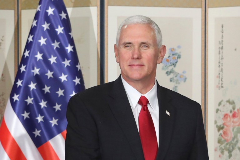Vice President Mike Pence called on the world community to pressure North Korea into giving up its nuclear and ballistic arsenals while brushing off concerns about the regime's response to his trip to Asia. (AP Photo/Lee Jin-man)