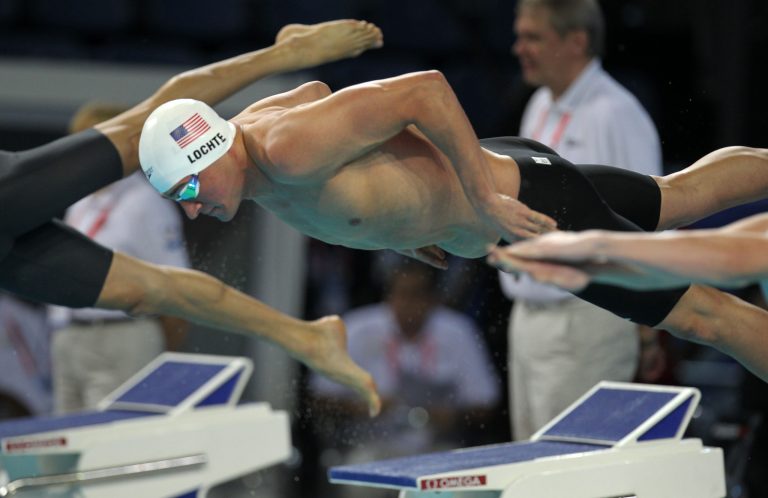   Ryan Lochte of U.S. competes in heat 9 of men's 200 meters freestyle, during the FINA Short Course Swimming World Championships at the Sinan Erdem Arena in Istanbul, Wednesday, Dec. 12, 2012. (AP Photo/Thanassis Stavrakis)  