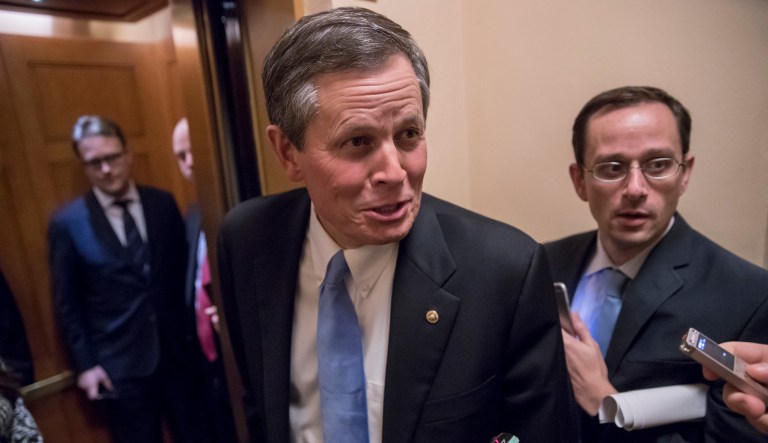 Sen. Steve Daines, R-Mont., has filed an amendment that would reimburse Americans who paid the penalty for going uninsured in 2014 and 2015. (AP Photo/J. Scott Applewhite)