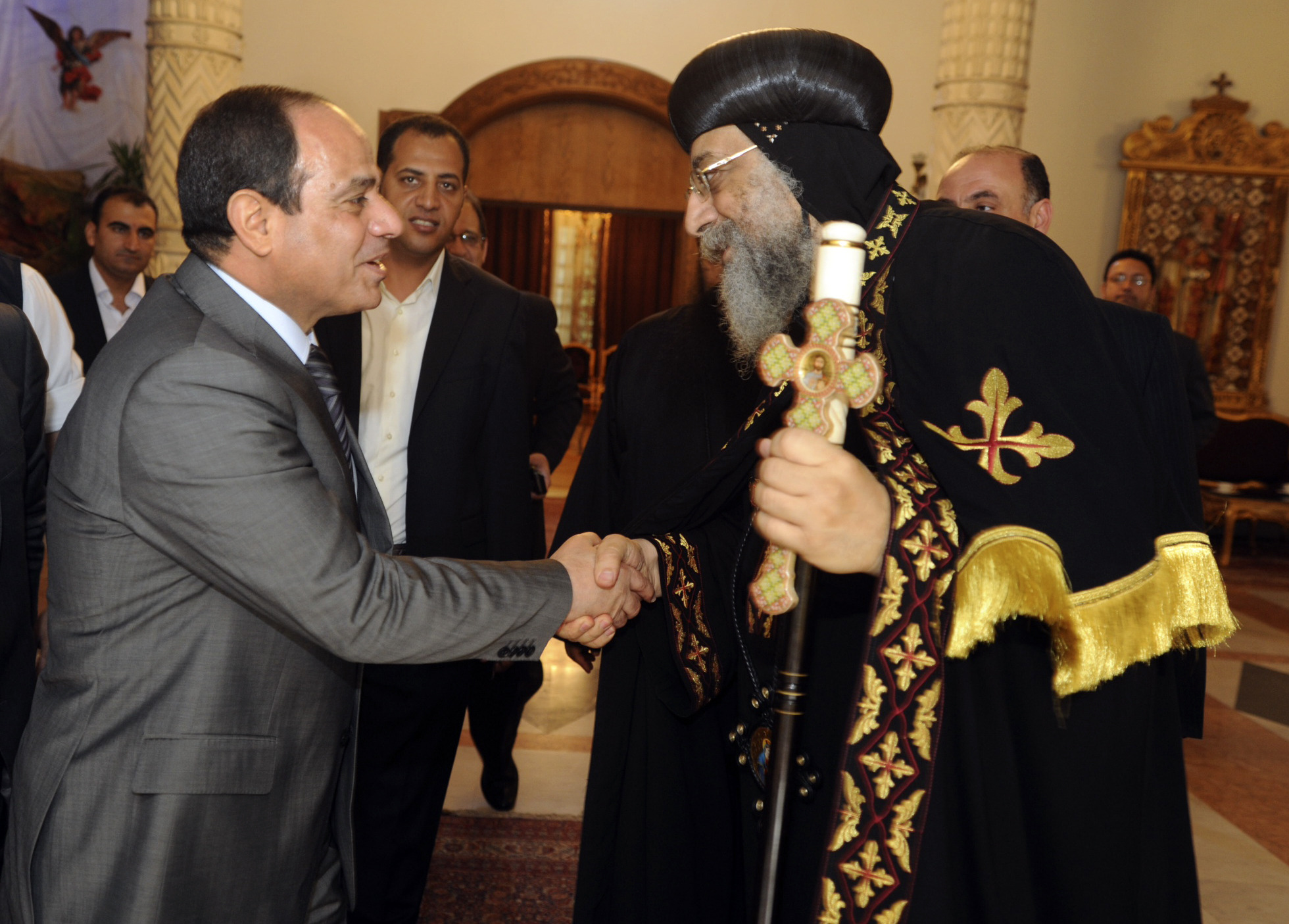 Egypt’s el-Sissi visits Coptic pope before Easter