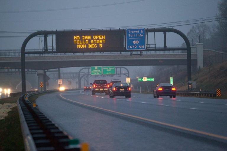 The Intercounty Connector between Interstates 95 and 270 is shown. A Maryland Senate panel is considering allowing public-private partnerships that would give private companies power over roads, schools and public transit, but it could mean higher costs for drivers. (Examiner file photo)