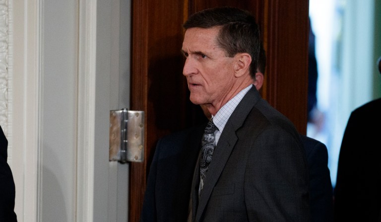 Former national security adviser Mike Flynn (pictured above) was removed from his post at the White House earlier this year after it was revealed he misled the administration about his sanctions-related communications with Russians prior to President Trump's inauguration. (AP Photo/Evan Vucci, File)