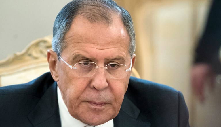 Lavrov delivered the rebuke to Secretary of State Rex Tillerson by phone after canceling a high-level diplomatic summit in Moscow that had been scheduled for Friday. (AP Photo/Pavel Golovkin)