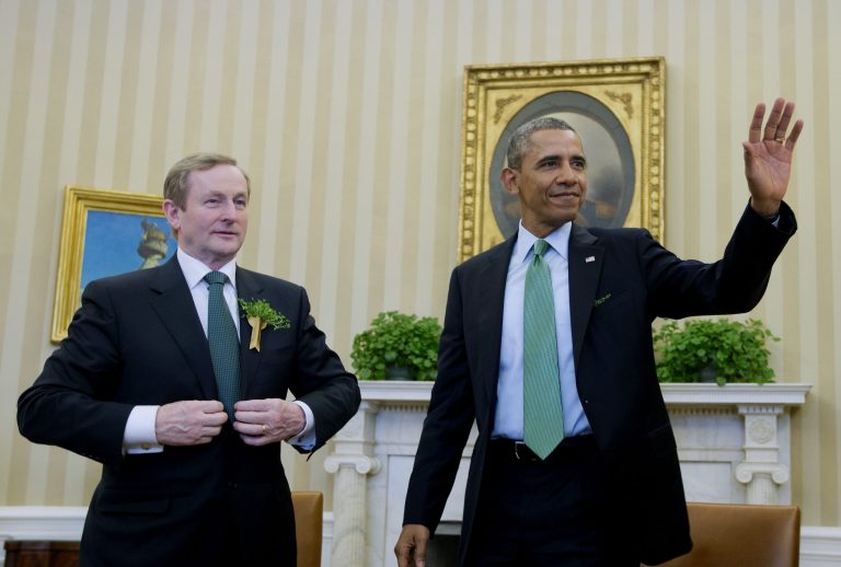 President Obama meets with Irish Prime Minister Enda Kenny in the Oval Office of the White House on Friday. (AP/Pablo Martinez Monsivais)