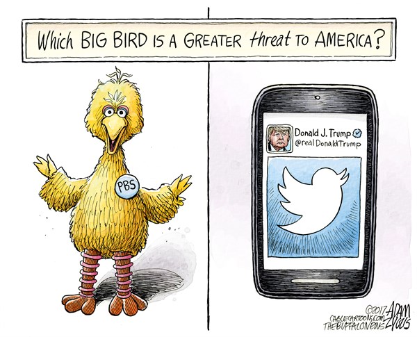 Editorial cartoon: The Big Bird threat
