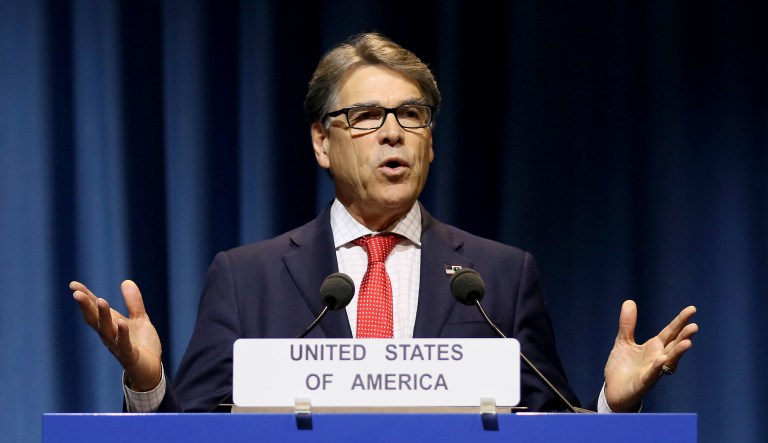 Energy Secretary Rick Perry emphasized that the world is expected to depend on fossil fuels into 2040, especially developing countries looking to bring electricity to their citizens. (AP Photo/Ronald Zak, File)