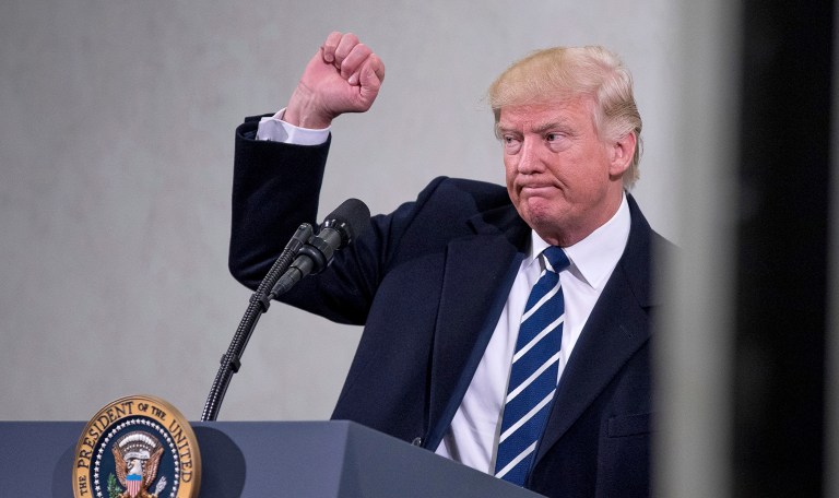 President Trump, speaking via video chat to troops deployed to Afghanistan at an inaugural ball for the military last month, said that he is with them 