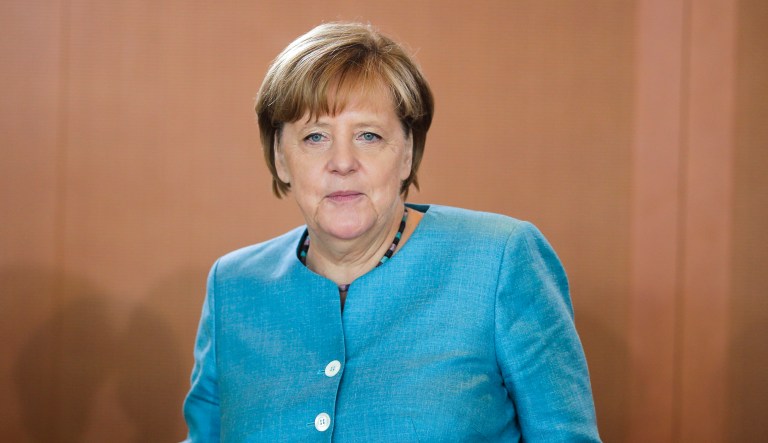 German Chancellor Angela Merkel on Friday split with President Trump on his tough rhetoric against North Korea, and said she believes such talk is the 