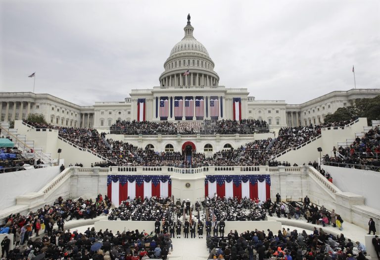 President Donald Trump delivers his inaugural address after being sworn in as the 45th president of the United States during the 58th Presidential Inauguration at the U.S. Capitol in Washington, Friday, Jan. 20, 2017. (AP Photo/Patrick Semansky)