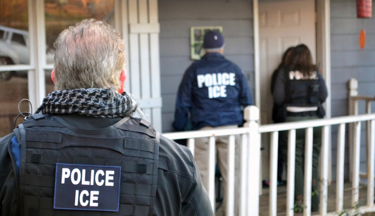 The arrestees had previously been given a final order of removal from a federal immigration judge, or had no appeals or motions to reopen their case. (Bryan Cox/ICE via AP)