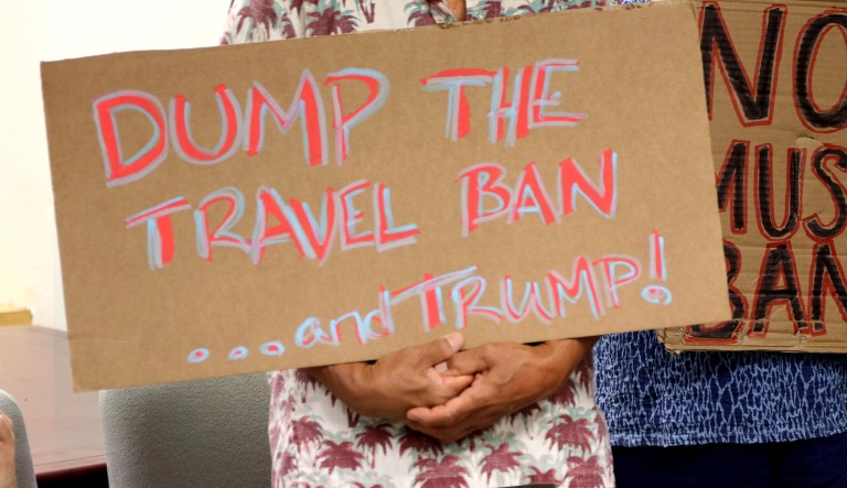 The Supreme Court ruled in June that the travel ban executive order could move forward to a limited degree. (AP Photo/Caleb Jones)