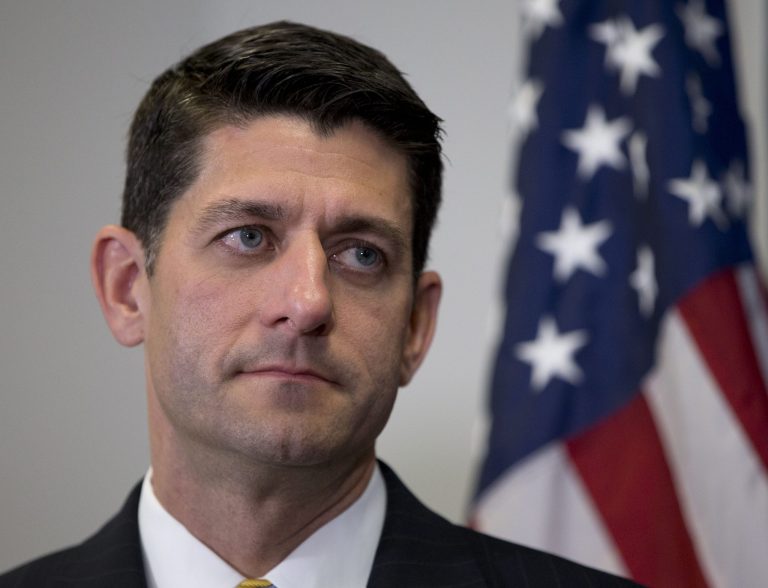 Paul Ryan could have the sergeant-at-arms clear the floor of the protesting Democrats, but that might only add to the spectacle. (AP Photo)