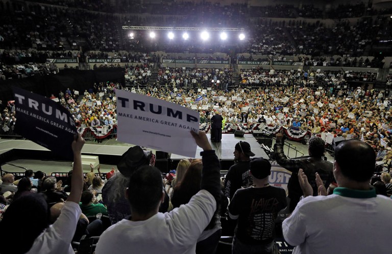 The crowd, with another 5,000 outside the venue, broke an attendance record set by Elton John in 1988. (AP Photo/Chris O'Meara)