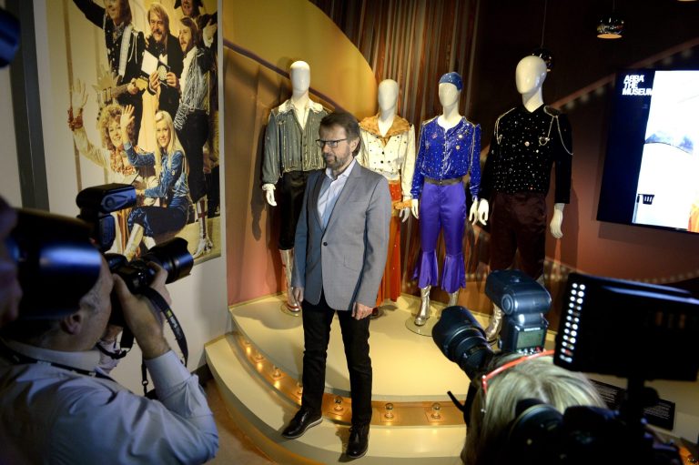 Bjorn Ulvaeus, former member of the Swedish music group ABBA, is photographed during a press preview of 'ABBA The Museum' at the Swedish Music Hall of Fame in Stockholm, Sweden, Monday May 6, 2013. A museum opens in Stockholm on Tuesday to show off band paraphernalia, including the helicopter featured on the cover of their 