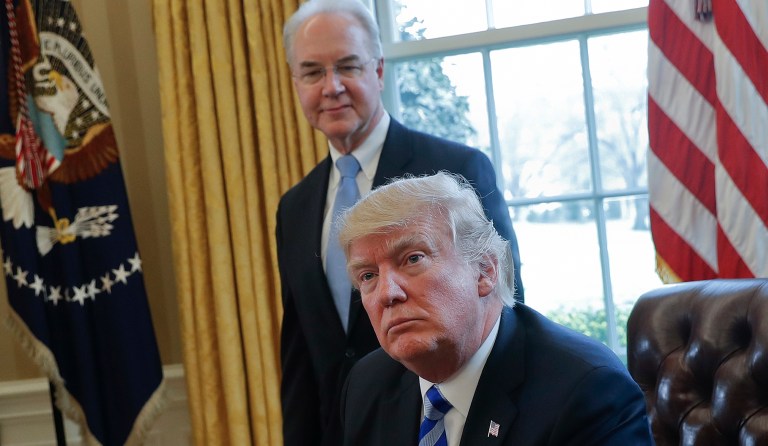 Health and Human Services Secretary Tom Price has promised to reimburse the federal government for the costs of chartering expensive private jets, a face-saving move that is unlikely to satisfy President Trump's desire to make an example out of him, according to several people familiar with the situation. (AP Photo/Pablo Martinez Monsivais, File)