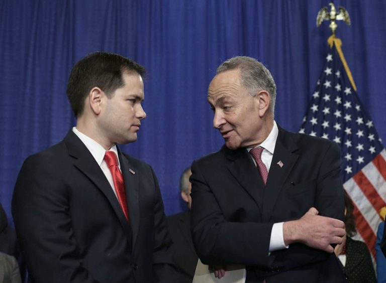 The U.S. Citizenship and Immigration Services Council says it opposes the Gang of Eight immigration bill sponsored by Sens. Marco Rubio, R-Fla., and Chuck Schumer, D-N.Y. (Photo by Alex Wong/Getty Images)