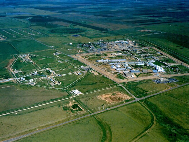 This Sept. 4, 1992 file aerial photo provided by Pantex shows the U.S. Department of Energy's Pantex Plant near Amarillo, Texas. Actions to clean up soil and groundwater contamination at the nationâs only nuclear weapons assembly and disassembly plant are proving effective and the effort will continue for years, according to the first five-year review of the Superfund site. (AP Photo/Pantex, File)