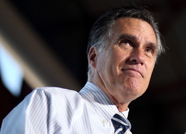 TAMPA, FL - OCTOBER 31:  Republican presidential candidate, former Massachusetts Gov. Mitt Romney speaks during a campaign rally at Tampa International Airport on October 31, 2012 in Tampa, Florida. With less than one week to go until election day, Mitt Romney is campaigning throughout Florida.  (Photo by Justin Sullivan/Getty Images)