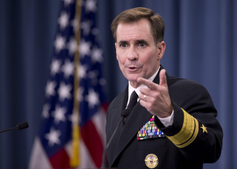 John Kirby noted several of the emails released by the select committee Monday appeared to overlap with records the agency published last month. (AP Photo)Â 