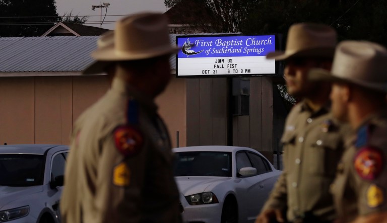 Federal authorities are still looking to officially confirm whether Devin Patrick Kelley's 2012 court-martial and 2014 bad conduct discharge from the Air Force were sufficient grounds to bar him from purchasing the three guns recovered from his vehicle. (AP Photo/Eric Gay)