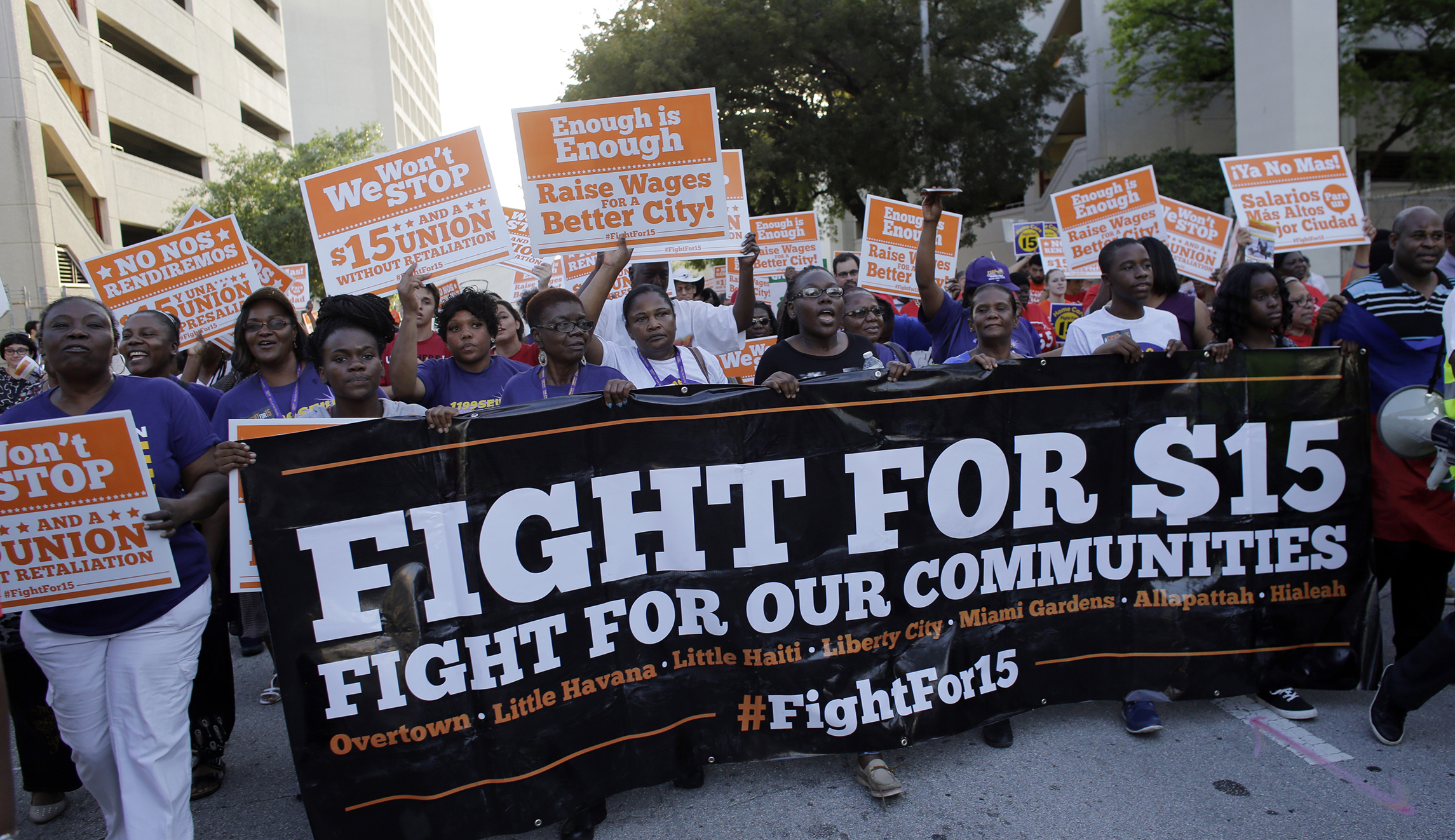 Union says it has organized minimum wage activists