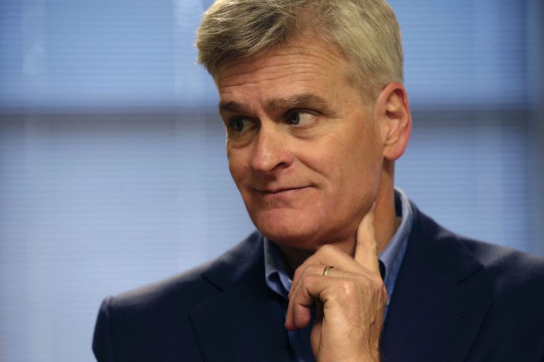 Republican Senate candidate, Rep. Bill Cassidy, R-La., tours the Livingston Parish Correctional Facility on a campaign stop in Livingston Parish, La., Monday, Nov. 3, 2014. (AP Photo/Gerald Herbert)