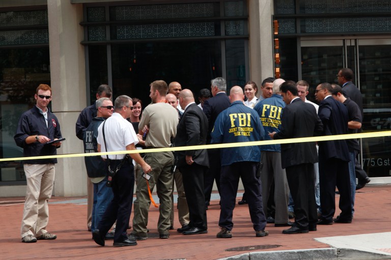 Police and FBI at the scene of a shooting at the Family Research Council (Graeme Jennings/Examiner)