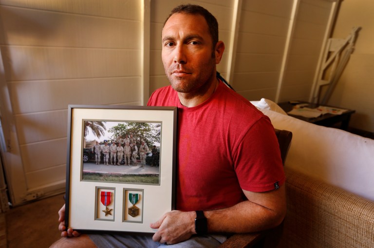 Retired Army Major Robert D'Andrea said he was told to repay his $20,000 because auditors could not find a copy of the contract he says he signed. (Al Seib/Los Angeles Times via AP)