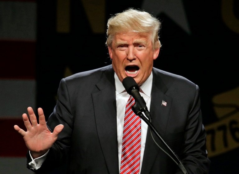 The ABC/Washington Post poll finds Donald Trump trailing Hillary Clinton 51-39 percent after leading her by 2 points last month. (AP Photo)