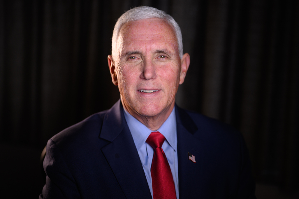 Former Vice President Mike Pence is photographed on Oct. 27, 2022 in Pittsburgh, Pennsylvania.