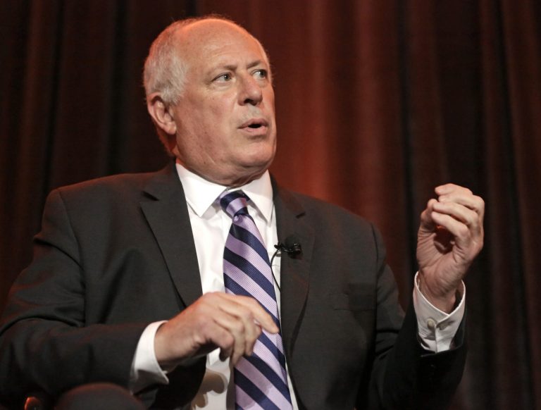 Illinois Gov. Pat Quinn answers questions during the Metropolitan Planning Council's Annual Luncheon Thursday, Aug. 28, 2014, in Chicago. Quinn and his opponent Republican gubernatorial candidate Bruce Rauner, appeared separately before the group for 25 minute moderated Q&A sessions. (AP Photo/M. Spencer Green)