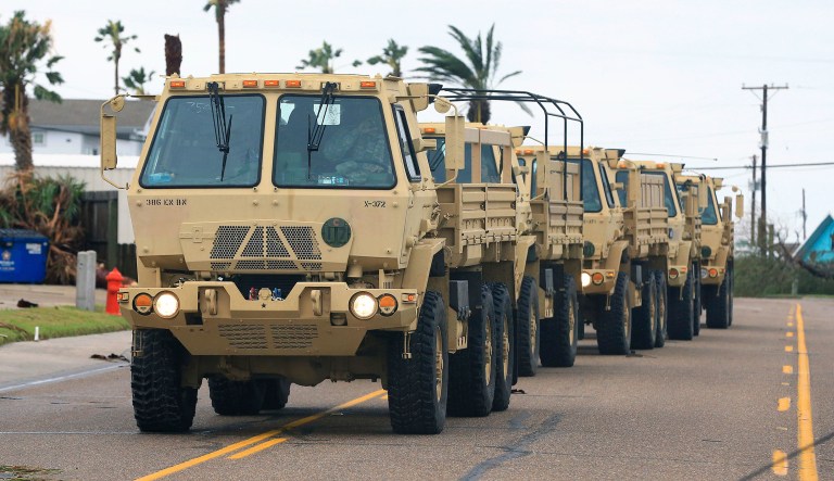 Texas has so far called up 3,000 of its state's National Guard troops and that number was expected to increase to 4,000 over the coming day. (Gabe Hernandez/Corpus Christi Caller-Times via AP)