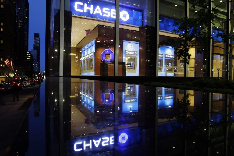 JPMorgan Chase teller machines in New York City. The largest U.S. lender is expanding its consumer branch network into the Washington, D.C., region.