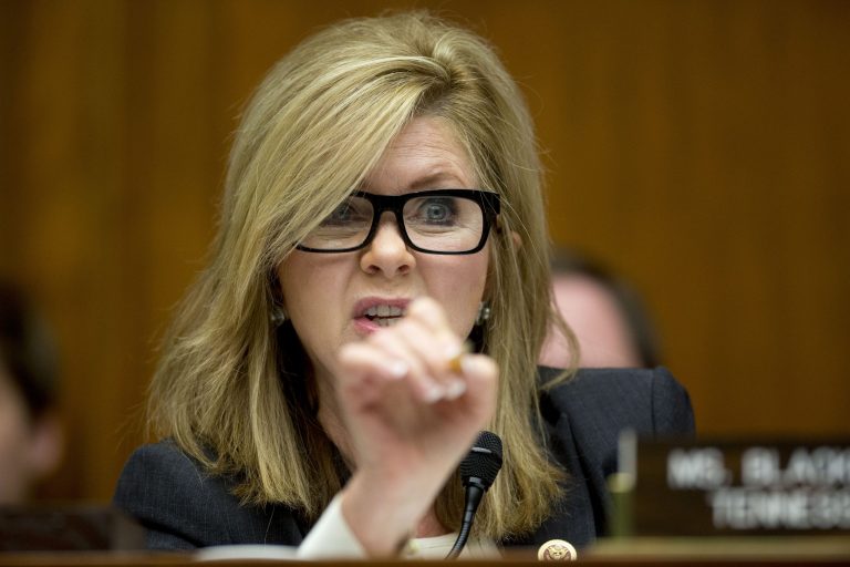 By failing to fully cooperate with our investigation, these organizations have compelled our panel to subpoena these documents in order to acquire information that is vital to the completion of our work,? Representative Marsha Blackburn said in a statement. (Andrew Harrer/Bloomberg)