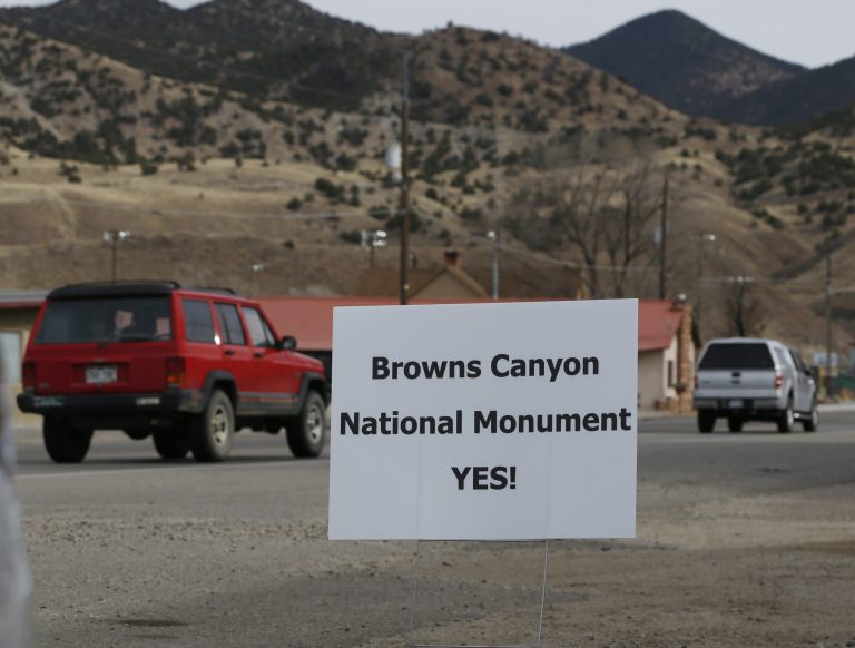 President Obama will declare Browns Canyon a national monument Thursday, parceling off the 22,000 acres along the Arkansas River in Chaffee County, Colo. (AP Photo)